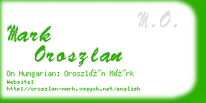 mark oroszlan business card